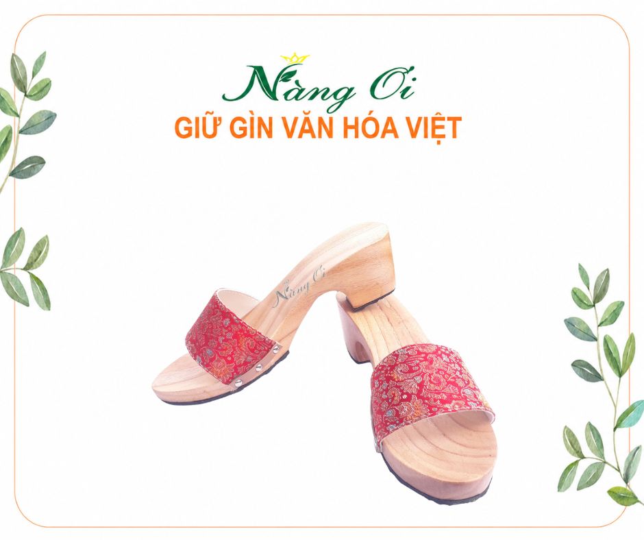 guốc gỗ cao 7cm phù hợp mang áo dài đi lễ, chùa, sự kiện...